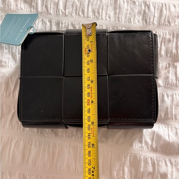 Tiffany & Fred Black Woven Leather Basket Weave Purse - Picture 3 of 9